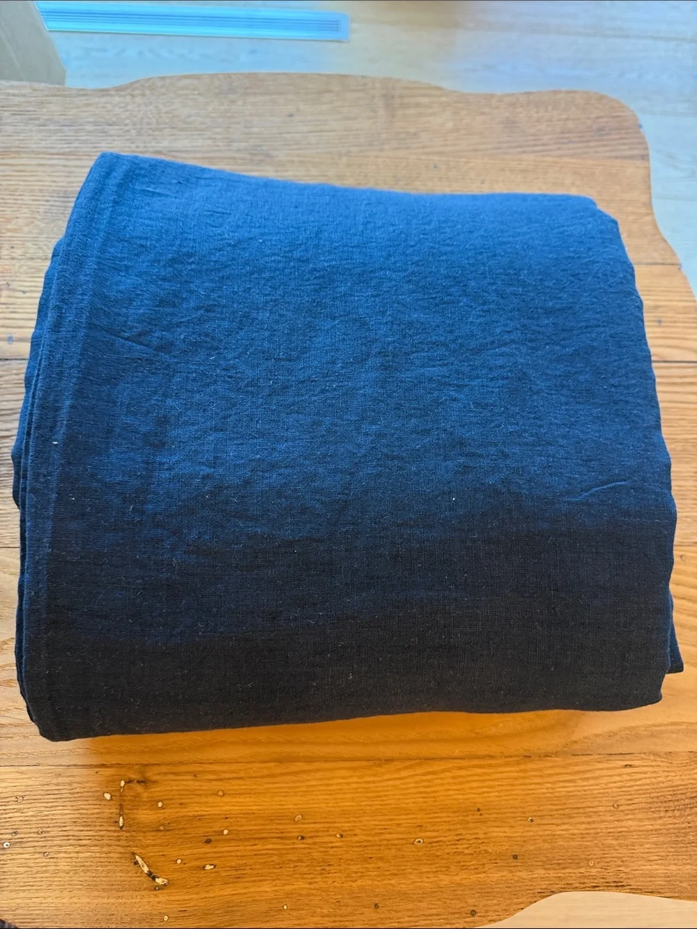 Quince 100% European Linen Duvet Cover – Full/Queen – Navy – No Shams